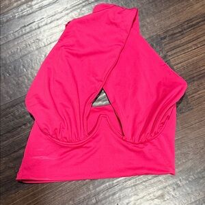 SHEIN Hot Pink One-Shoulder Crop Top